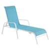 Stackable Aquarelle Blue Sling Outdoor Chaise Lounge Chair With White Frame -Patio Furniture Sales Store stackable aquarelle blue sling outdoor chaise lounge chair with white frame