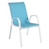 Stackable Aquarelle Blue Sling Patio Chair With White Frame -Patio Furniture Sales Store stackable aquarelle blue sling patio chair with white frame