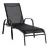 Stackable Black Sling Outdoor Chaise Lounge Chair -Patio Furniture Sales Store stackable black sling outdoor chaise lounge chair