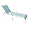 Stackable Blue Sling Outdoor Chaise Lounge Chair With White Frame 2 Stackable Blue Sling Outdoor Chaise Lounge Chair With White Frame -Patio Furniture Sales Store stackable blue sling outdoor chaise lounge chair with white frame