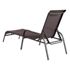 Stackable Brown Sling Outdoor Chaise Lounge Chair -Patio Furniture Sales Store stackable brown sling outdoor chaise lounge chair 4