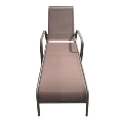 Stackable Brown Sling Outdoor Chaise Lounge Chair -Patio Furniture Sales Store stackable brown sling outdoor chaise lounge chair 5