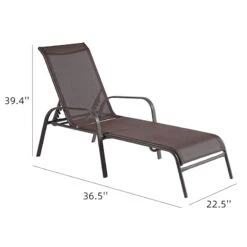Stackable Brown Sling Outdoor Chaise Lounge Chair -Patio Furniture Sales Store stackable brown sling outdoor chaise lounge chair 6
