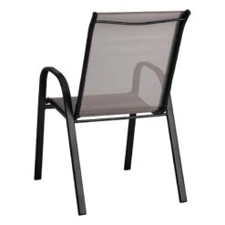 Stackable Grey Sling Patio Chair -Patio Furniture Sales Store stackable grey sling patio chair 1