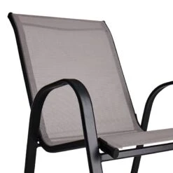 Stackable Grey Sling Patio Chair -Patio Furniture Sales Store stackable grey sling patio chair 3