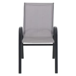 Stackable Grey Sling Patio Chair -Patio Furniture Sales Store stackable grey sling patio chair 4