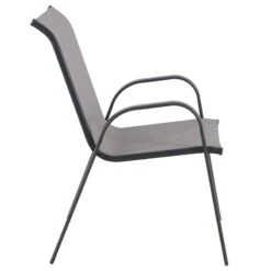 Stackable Grey Sling Patio Chair -Patio Furniture Sales Store stackable grey sling patio chair 6