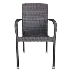 Stackable Outdoor Brown Wicker Chair -Patio Furniture Sales Store stackable outdoor brown wicker chair 1