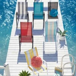 Stackable Red Sling Patio Chair -Patio Furniture Sales Store stackable red sling patio chair 1