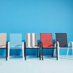 Stackable Red Sling Patio Chair -Patio Furniture Sales Store stackable red sling patio chair 2