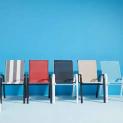 Stackable Taupe Sling Patio Chair -Patio Furniture Sales Store stackable taupe sling patio chair 2