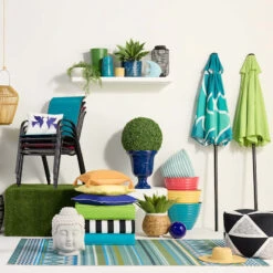 Stackable Teal Sling Patio Chair -Patio Furniture Sales Store stackable teal sling patio chair 5