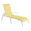 Stackable Yellow Sling Outdoor Chaise Lounge Chair With White Frame -Patio Furniture Sales Store stackable yellow sling outdoor chaise lounge chair with white frame