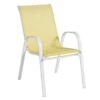 Stackable Yellow Sling Patio Chair With White Frame -Patio Furniture Sales Store stackable yellow sling patio chair with white frame
