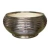 Striped Bronze Low Bowl Planter, Small