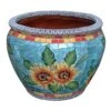 Sunflower Mosaic Tile Ceramic Planter, Extra Large -Patio Furniture Sales Store sunflower mosaic tile ceramic planter extra large