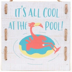 Sunny Club Cool It's All Cool At The Pool Pallet Outdoor Wall Sign, 12" -Patio Furniture Sales Store sunny club cool its all cool at the pool pallet outdoor wall sign 12 1