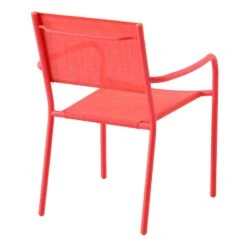 Sunny Club Coral Textilene Stackable Outdoor Chair -Patio Furniture Sales Store sunny club coral textilene stackable outdoor chair 3