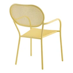 Sunny Club Light Yellow Mesh Steel Outdoor Chair -Patio Furniture Sales Store sunny club light yellow mesh steel outdoor chair 3