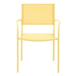 Sunny Club Light Yellow Textilene Stackable Outdoor Chair -Patio Furniture Sales Store sunny club light yellow textilene stackable outdoor chair 1