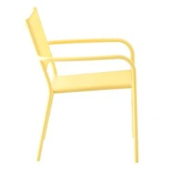 Sunny Club Light Yellow Textilene Stackable Outdoor Chair -Patio Furniture Sales Store sunny club light yellow textilene stackable outdoor chair 2