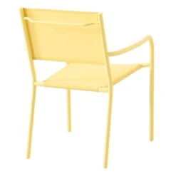Sunny Club Light Yellow Textilene Stackable Outdoor Chair -Patio Furniture Sales Store sunny club light yellow textilene stackable outdoor chair 3