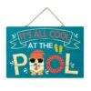 Sunny Club Wooden It's All Cool In The Pool Outdoor Wall Sign, 20" -Patio Furniture Sales Store sunny club wooden its all cool in the pool outdoor wall sign 20