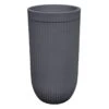 Tall Fluted Charcoal Grey Planter, 33"