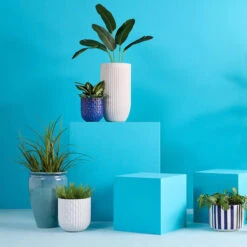 Tall Off-White Fluted Planter, 24" -Patio Furniture Sales Store tall off white fluted planter 24 1