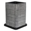 Tall Ribbed Square Planter, 12.5" -Patio Furniture Sales Store tall ribbed square planter 12.5