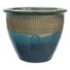 Teal Zip Ceramic Planter, Medium -Patio Furniture Sales Store teal zip ceramic planter medium