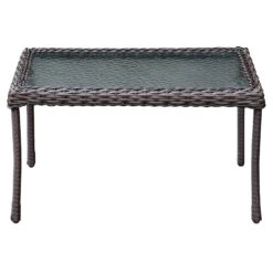 Patio Furniture Sales Store -Patio Furniture Sales Store tempered glass top outdoor wicker coffee table brown 1