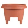 Terracotta Terra Living Deck Rail Planter, 12" -Patio Furniture Sales Store terracotta terra living deck rail planter 12