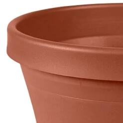 Terracotta Terra Living Planter With Pre-Drilled Hole, 14" -Patio Furniture Sales Store terracotta terra living planter with pre drilled hole 14 1