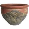 Thai Printed Clay Planter, 10.5" -Patio Furniture Sales Store thai printed clay planter 10.5