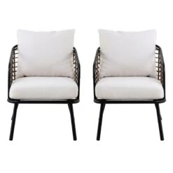 Tracey Boyd 2-Piece Steel & Wicker Outdoor Chair Set -Patio Furniture Sales Store tracey boyd 2 piece steel wicker outdoor chair set 2