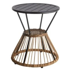 Tracey Boyd Chelsea Brown Steel & Wicker Outdoor Side Table