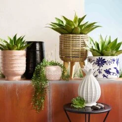 Tracey Boyd Indoor Terra Ceramic Pot, 8.9" -Patio Furniture Sales Store tracey boyd indoor terra ceramic pot 8.9 1