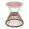 Tracey Boyd Minos Outdoor White Steel & Wicker Side Table 2 Tracey Boyd Minos Outdoor White Steel & Wicker Side Table -Patio Furniture Sales Store tracey boyd minos outdoor white steel wicker side table