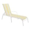 Tracey Boyd Stackable White & Yellow Caprice Striped Sling Outdoor Chaise Lounge Chair -Patio Furniture Sales Store tracey boyd stackable white yellow caprice striped sling outdoor chaise lounge chair