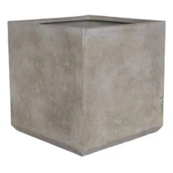 Travertine Cube Pot, Medium