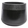 Two-Tone Textured Black Planter, Small -Patio Furniture Sales Store two tone textured black planter small