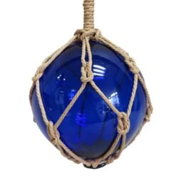 Ty Pennington Hanging Outdoor Blue Glass Sphere, 6" -Patio Furniture Sales Store ty pennington hanging outdoor blue glass sphere 6 1