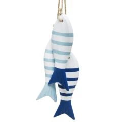 Ty Pennington Hanging Striped Wooden Fish Outdoor Wall Decor, 7" -Patio Furniture Sales Store ty pennington hanging striped wooden fish outdoor wall decor 7 1