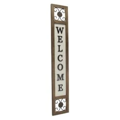 Welcome Wooden Outdoor Porch Leaner Sign -Patio Furniture Sales Store welcome wooden outdoor porch leaner sign 1