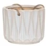 White Angles Hanging Ceramic Pot, Medium -Patio Furniture Sales Store white angles hanging ceramic pot medium
