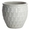 White Crown Ceramic Planter, 15"
