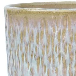 White Dimpled Ceramic Planter, 16.5" -Patio Furniture Sales Store white dimpled ceramic planter 16.5 1