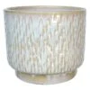White Dimpled Ceramic Planter, 16.5" -Patio Furniture Sales Store white dimpled ceramic planter 16.5