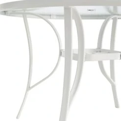 White Steel Round Table, 42" -Patio Furniture Sales Store white steel round table 42 3